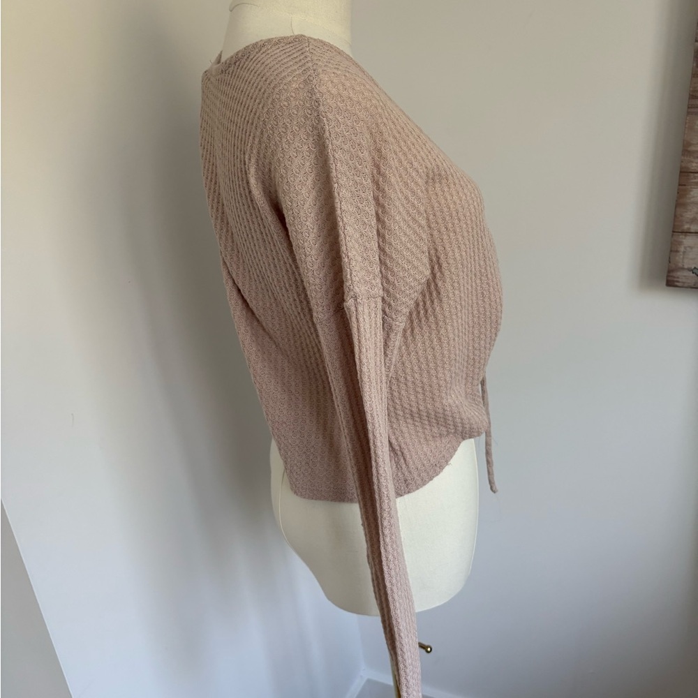 V-Neck Ruched Knit Sweater - Picture 3 of 6